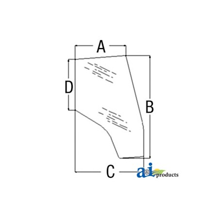 A & I Products Glass, Door (RH) - Tinted 66" x46.5" x4" A-3805642M1